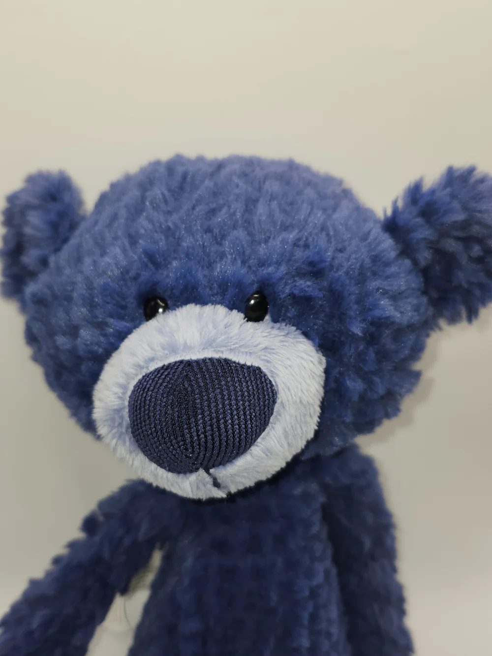 GUND Toothpick Ripple Blue Teddy Bear Slender Textured Fur Plush Toy 15 inch